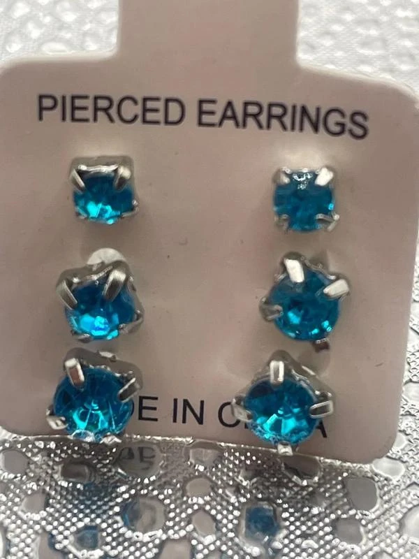 Lot de 3 paires de boucles d’oreilles turquoise